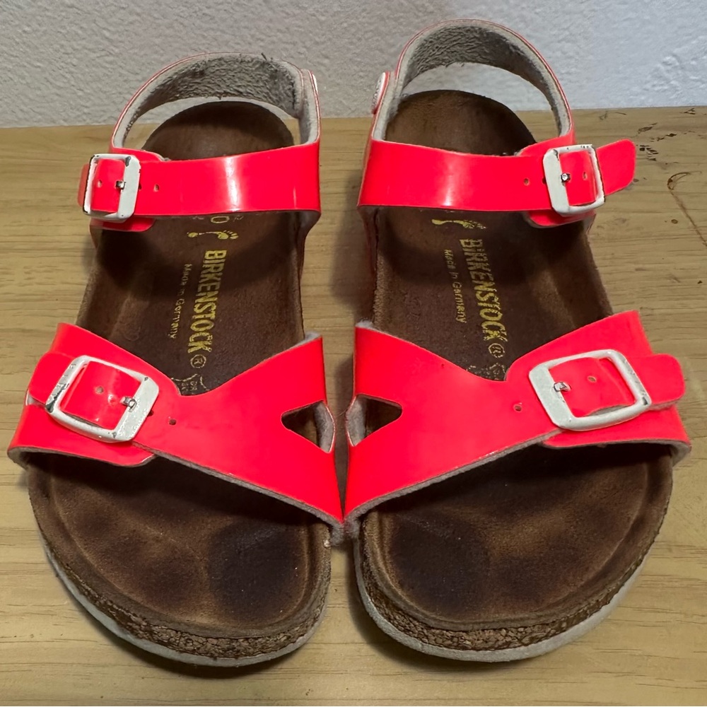 Birkenstock Kids Bright Neon Pink Double Strap Sandals